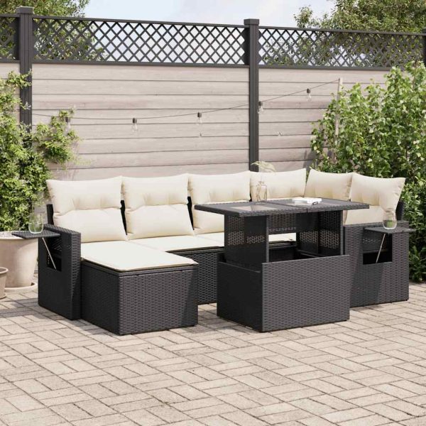 7-Delige Loungeset Met Kussens Poly Rattan - Afbeelding 16