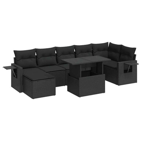 8-Delige Loungeset Met Kussens Poly Rattan - Afbeelding 2