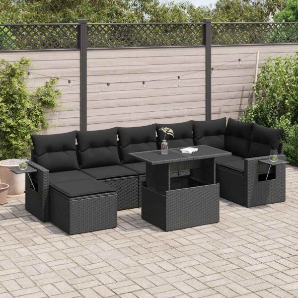 8-Delige Loungeset Met Kussens Poly Rattan