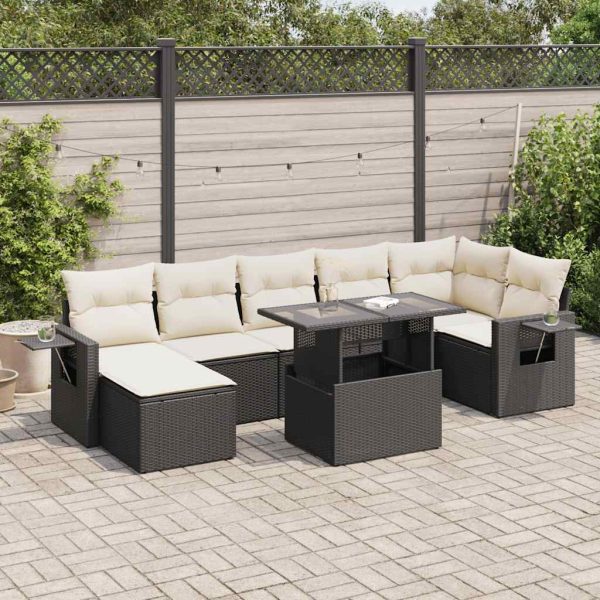 8-Delige Loungeset Met Kussens Poly Rattan - Afbeelding 15