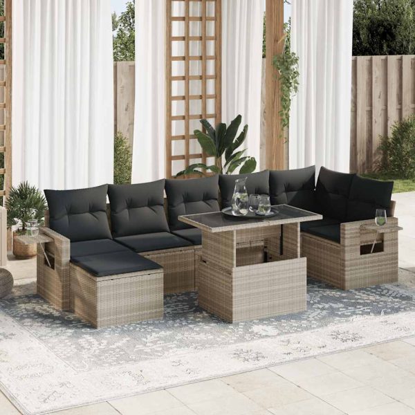 8-Delige Loungeset Met Kussens Poly Rattan - Afbeelding 16