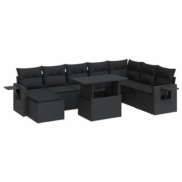 9-Delige Loungeset Met Kussens Poly Rattan - Afbeelding 2