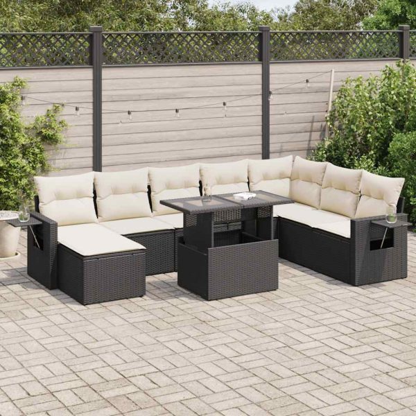 9-Delige Loungeset Met Kussens Poly Rattan - Afbeelding 15