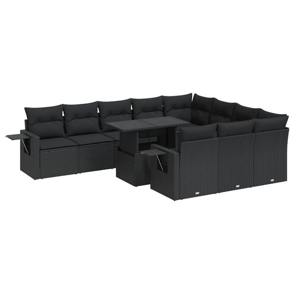 1 Loungeset Met Kussens Poly Rattan - Afbeelding 2