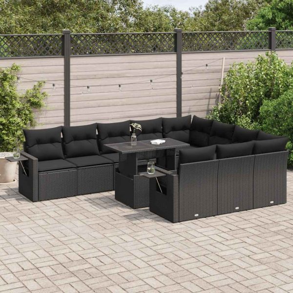 1 Loungeset Met Kussens Poly Rattan