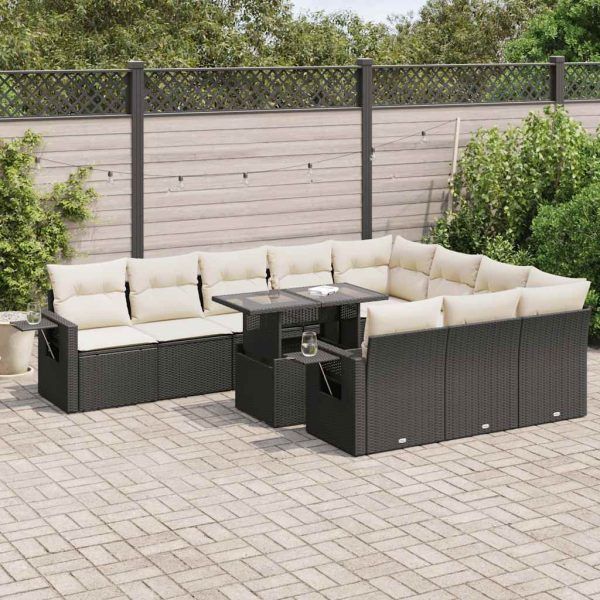 1 Loungeset Met Kussens Poly Rattan - Afbeelding 16