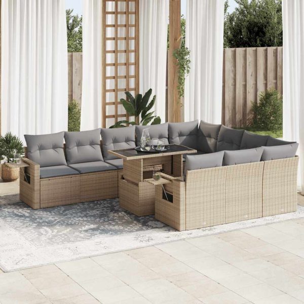 1 Loungeset Met Kussens Poly Rattan - Afbeelding 18