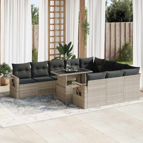 1 Loungeset Met Kussens Poly Rattan - Afbeelding 15