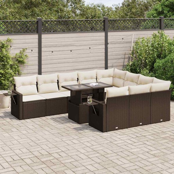 1 Loungeset Met Kussens Poly Rattan - Afbeelding 13