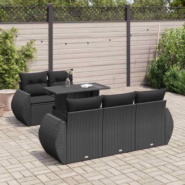 6-Delige Loungeset Met Kussens Poly Rattan