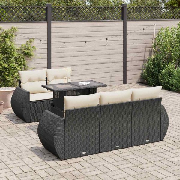 6-Delige Loungeset Met Kussens Poly Rattan - Afbeelding 15