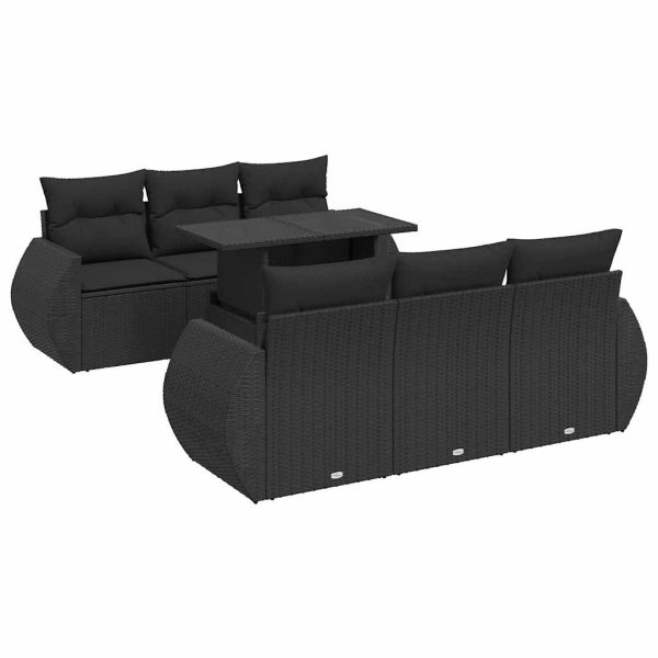 7-Delige Loungeset Met Kussens Poly Rattan - Afbeelding 2