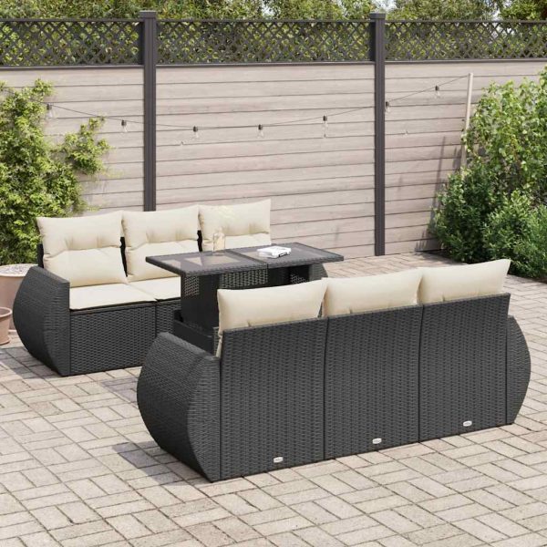 7-Delige Loungeset Met Kussens Poly Rattan - Afbeelding 17