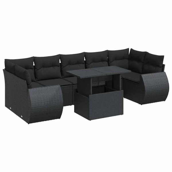 8-Delige Loungeset Met Kussens Poly Rattan - Afbeelding 2