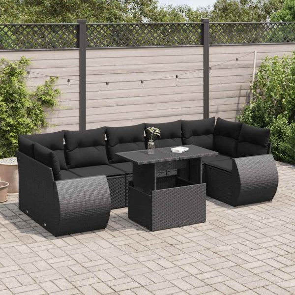 8-Delige Loungeset Met Kussens Poly Rattan