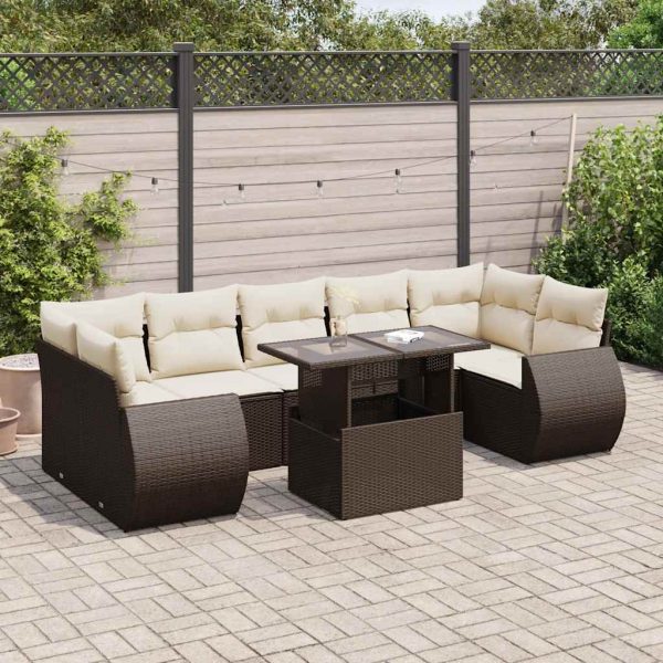 8-Delige Loungeset Met Kussens Poly Rattan - Afbeelding 17