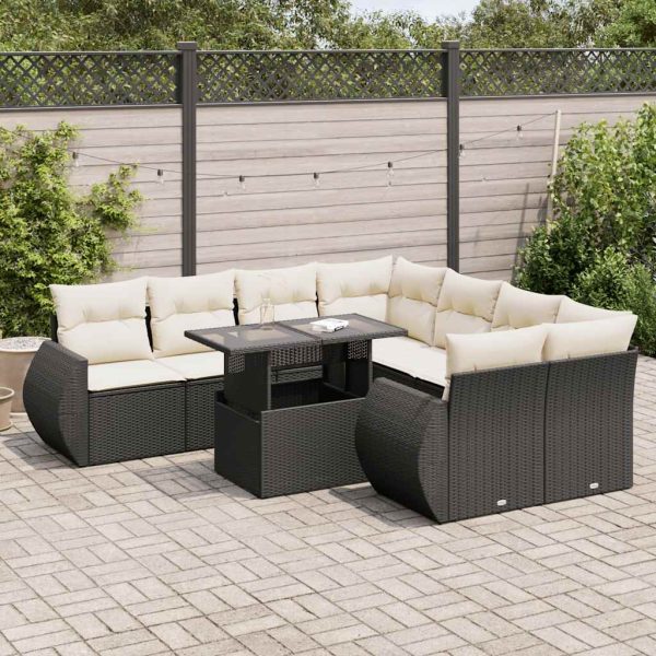 9-Delige Loungeset Met Kussens Poly Rattan - Afbeelding 18