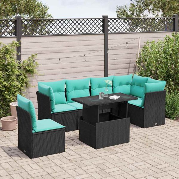 6-Delige Loungeset Met Kussens Poly Rattan - Afbeelding 18