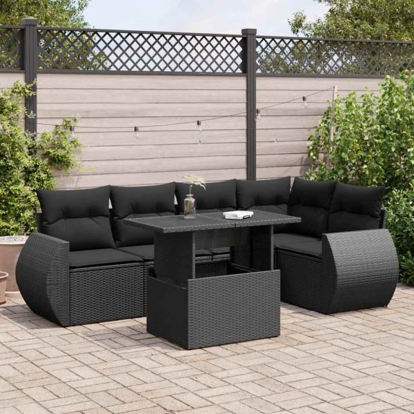 6-Delige Loungeset Met Kussens Poly Rattan