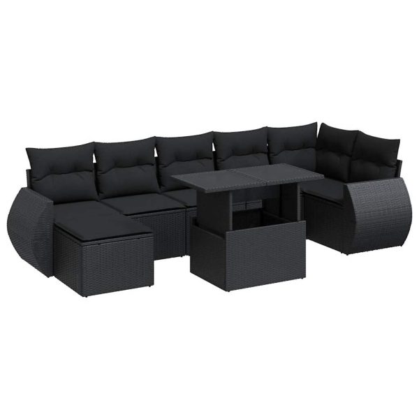 8-Delige Loungeset Met Kussens Poly Rattan - Afbeelding 2