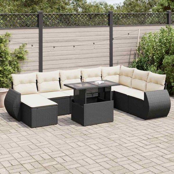 9-Delige Loungeset Met Kussens Poly Rattan - Afbeelding 18