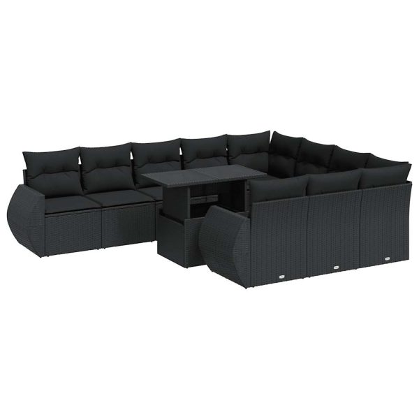 1 Loungeset Met Kussens Poly Rattan - Afbeelding 2