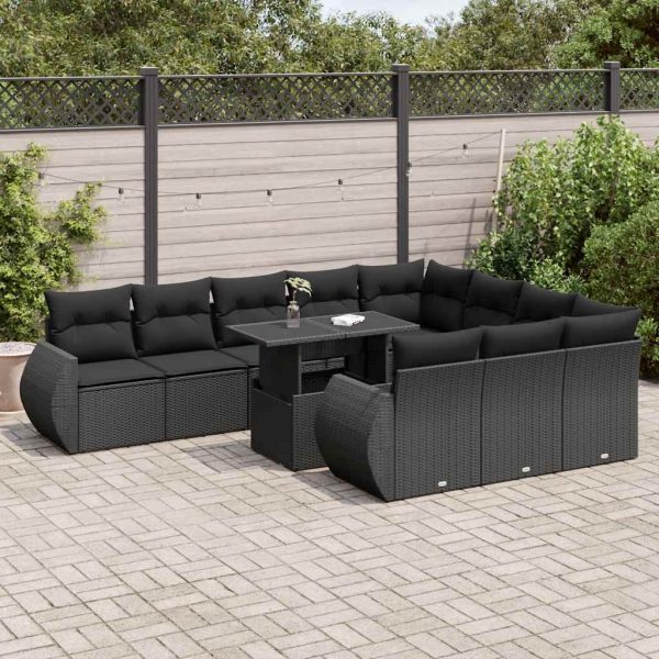 1 Loungeset Met Kussens Poly Rattan