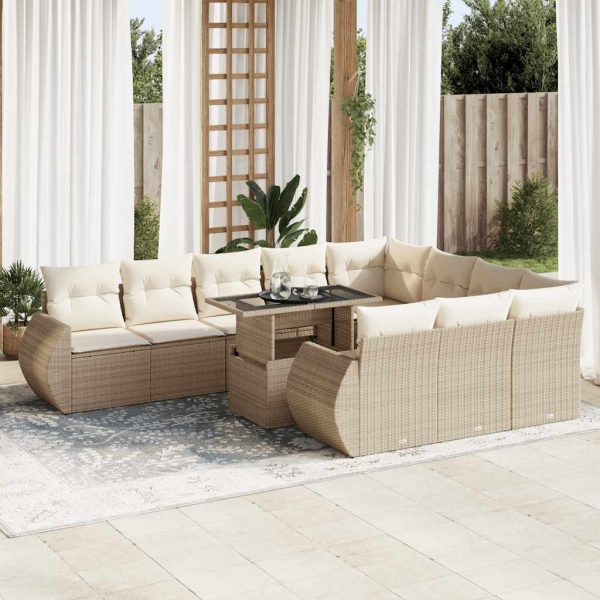 1 Loungeset Met Kussens Poly Rattan - Afbeelding 18