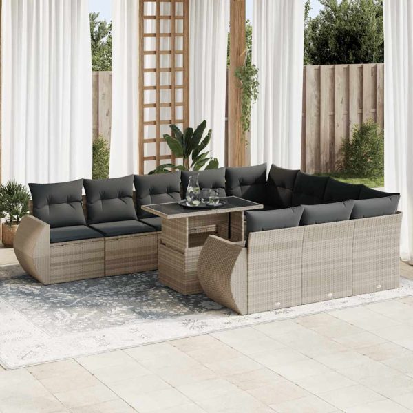 1 Loungeset Met Kussens Poly Rattan - Afbeelding 15