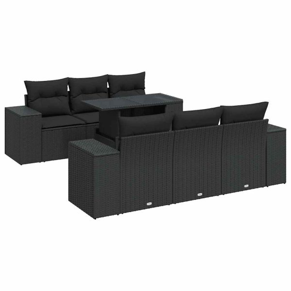 7-Delige Loungeset Met Kussens Poly Rattan - Afbeelding 2