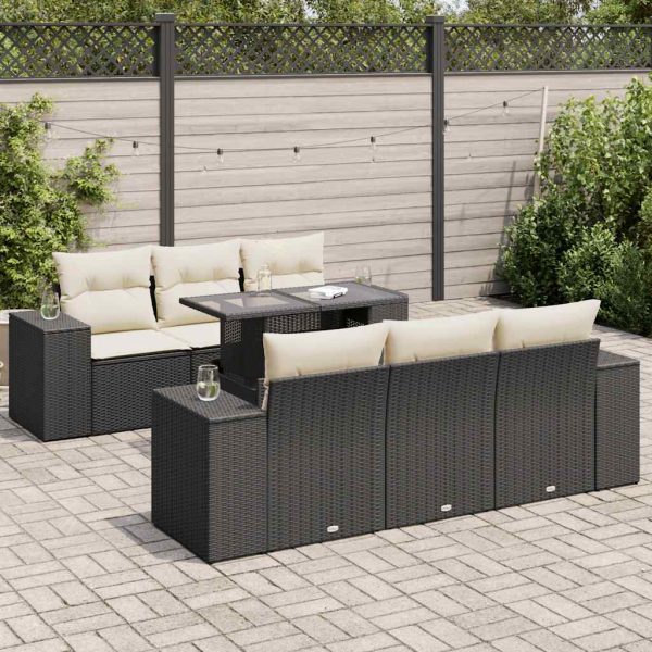 7-Delige Loungeset Met Kussens Poly Rattan - Afbeelding 17