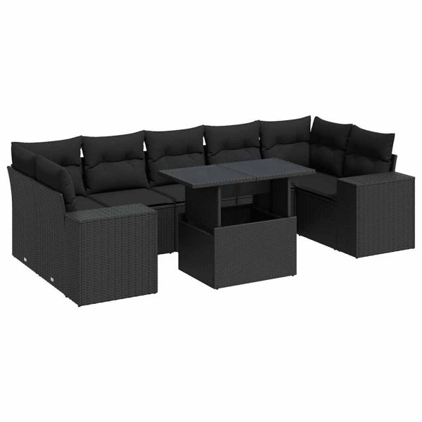 8-Delige Loungeset Met Kussens Poly Rattan - Afbeelding 2