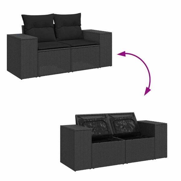 5-Delige Loungeset Met Kussens Poly Rattan - Afbeelding 9