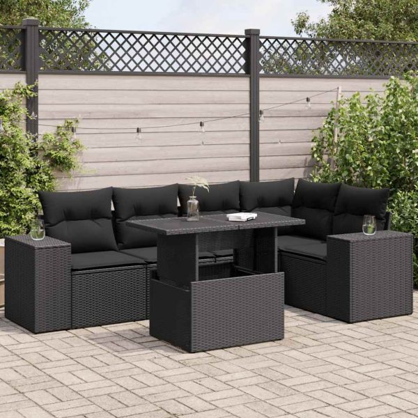 6-Delige Loungeset Met Kussens Poly Rattan