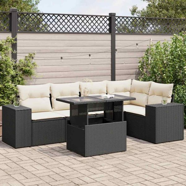 6-Delige Loungeset Met Kussens Poly Rattan - Afbeelding 17