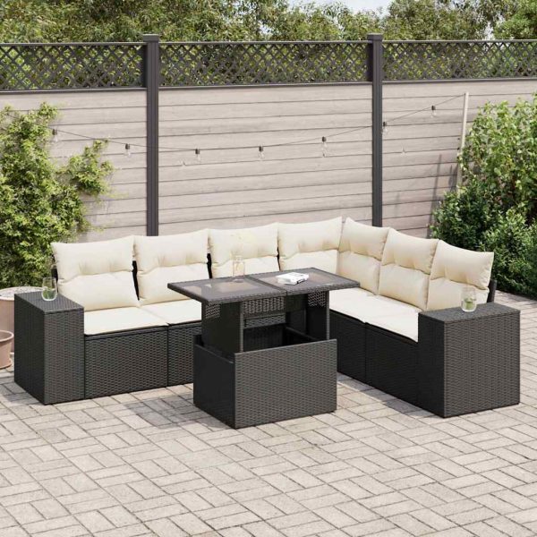 7-Delige Loungeset Met Kussens Poly Rattan - Afbeelding 16