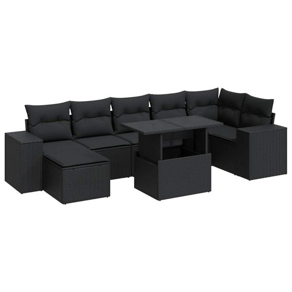 8-Delige Loungeset Met Kussens Poly Rattan - Afbeelding 2