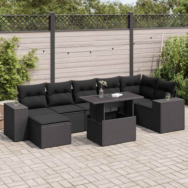 8-Delige Loungeset Met Kussens Poly Rattan