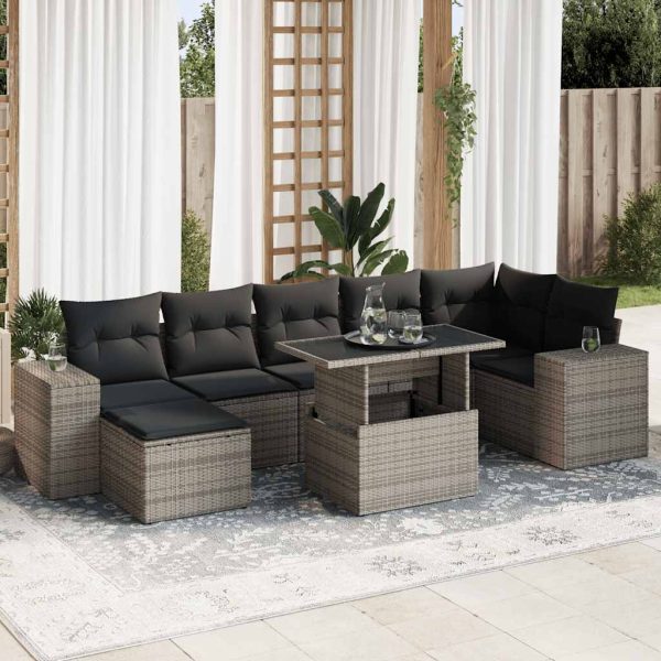 8-Delige Loungeset Met Kussens Poly Rattan - Afbeelding 17