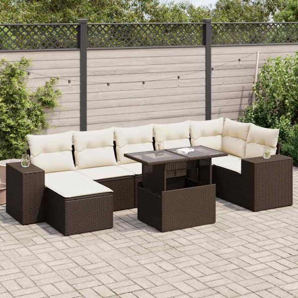 8-Delige Loungeset Met Kussens Poly Rattan - Afbeelding 14