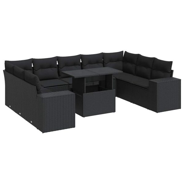 10-Delige Loungeset Met Kussens Poly Rattan - Afbeelding 2