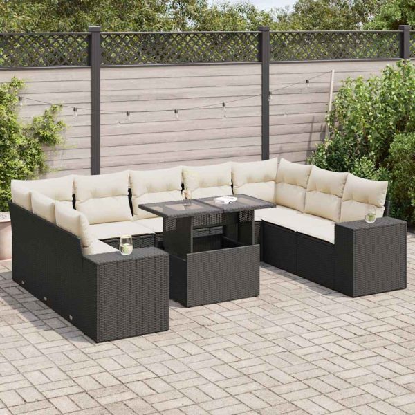 10-Delige Loungeset Met Kussens Poly Rattan - Afbeelding 16