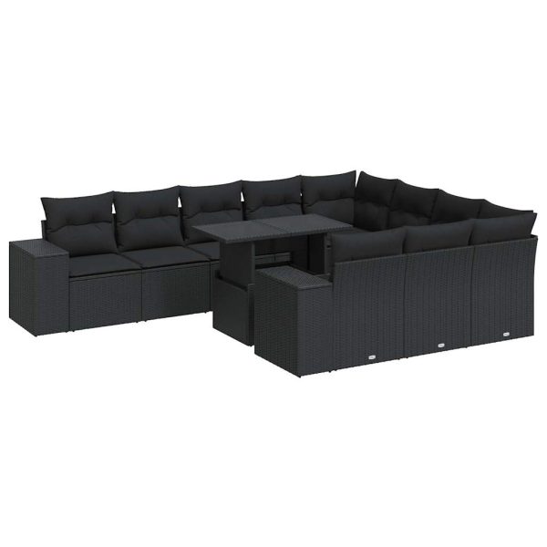 1 Loungeset Met Kussens Poly Rattan - Afbeelding 2