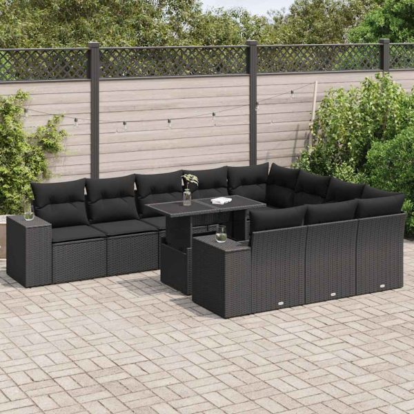 1 Loungeset Met Kussens Poly Rattan