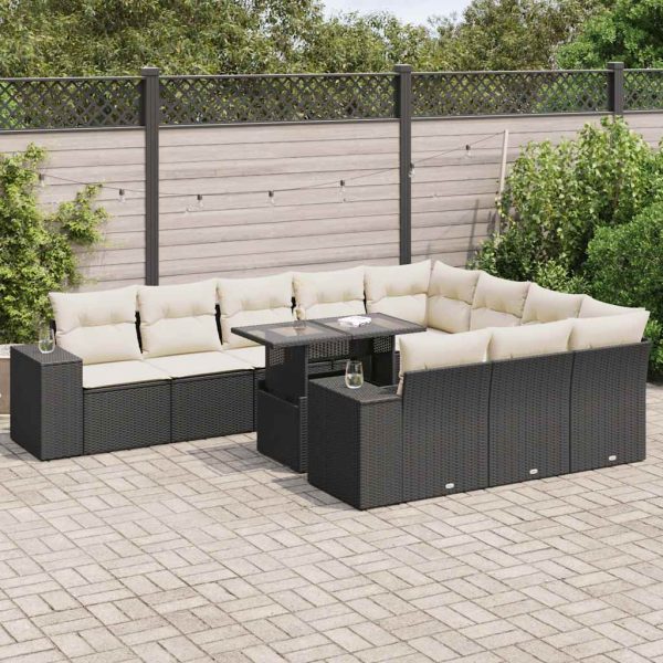 1 Loungeset Met Kussens Poly Rattan - Afbeelding 16