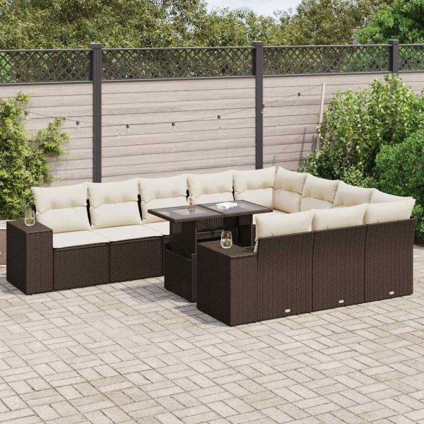 1 Loungeset Met Kussens Poly Rattan - Afbeelding 13