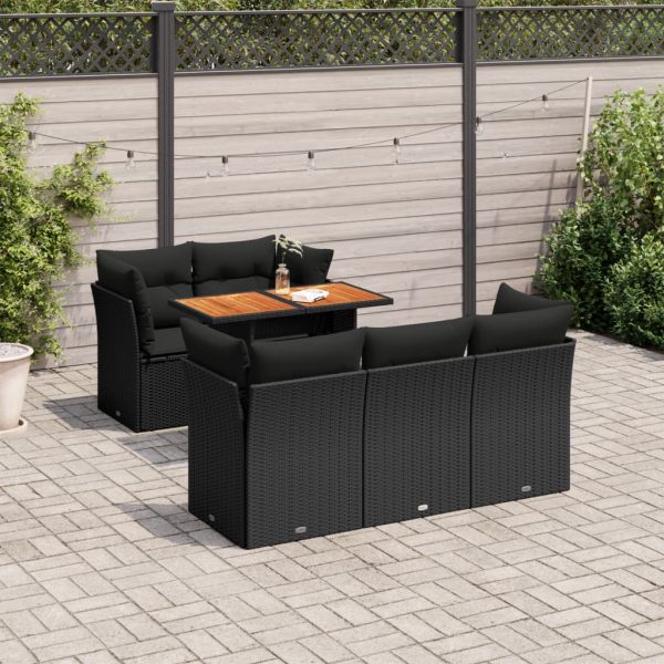 6-Delige Loungeset Met Kussens Poly Rattan