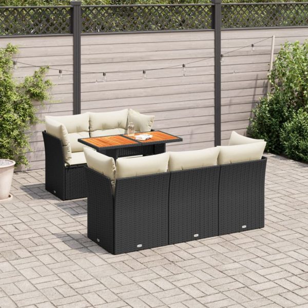 6-Delige Loungeset Met Kussens Poly Rattan - Afbeelding 15