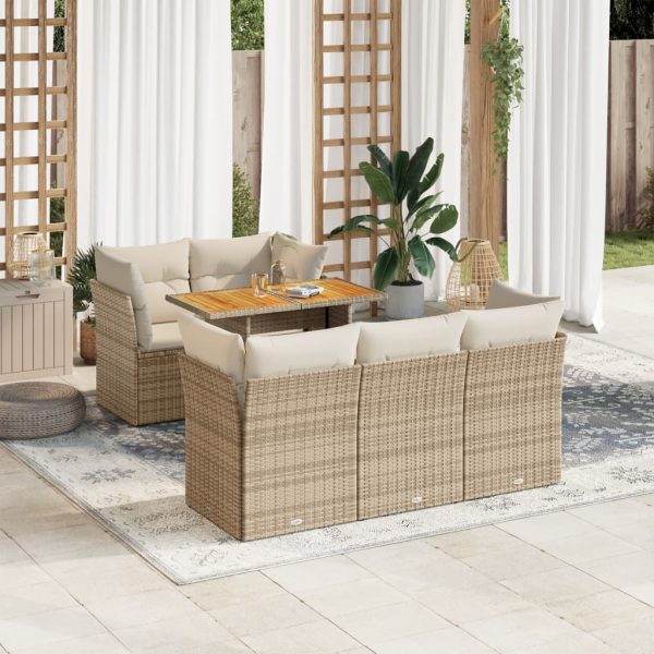 6-Delige Loungeset Met Kussens Poly Rattan - Afbeelding 16