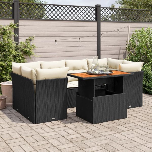 7-Delige Loungeset Met Kussens Poly Rattan - Afbeelding 16